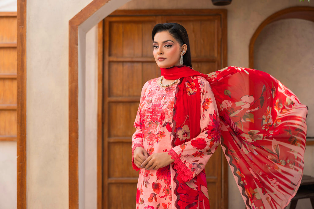 EMBROIDERED LAWN SUIT 3 PIECE