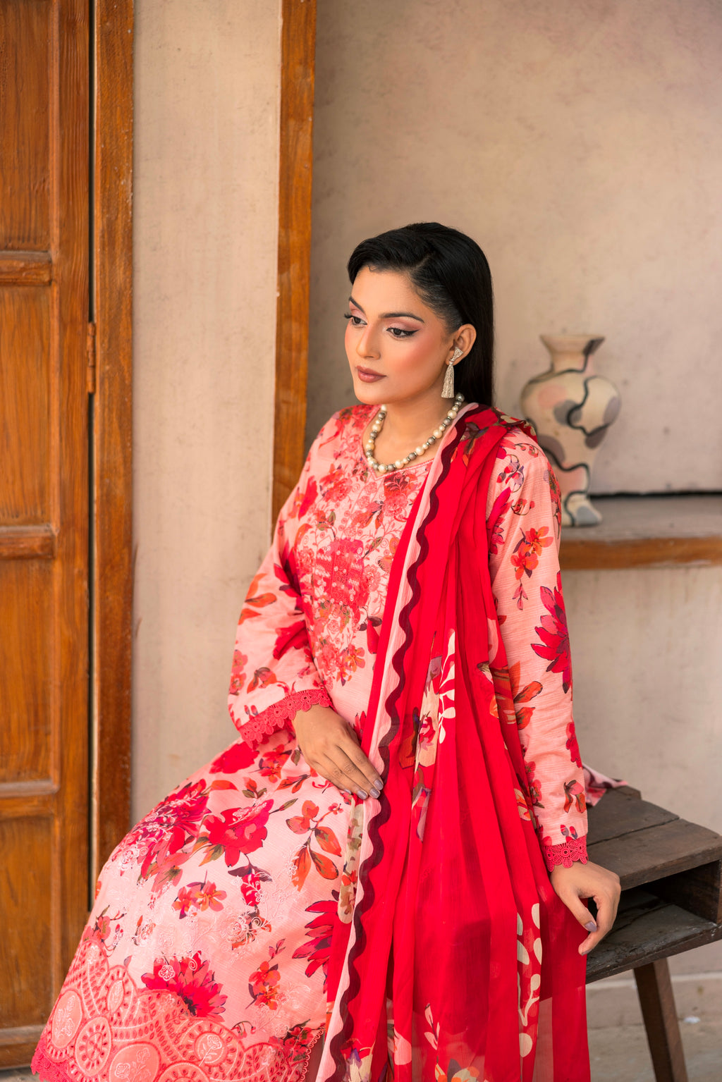 EMBROIDERED LAWN SUIT 3 PIECE
