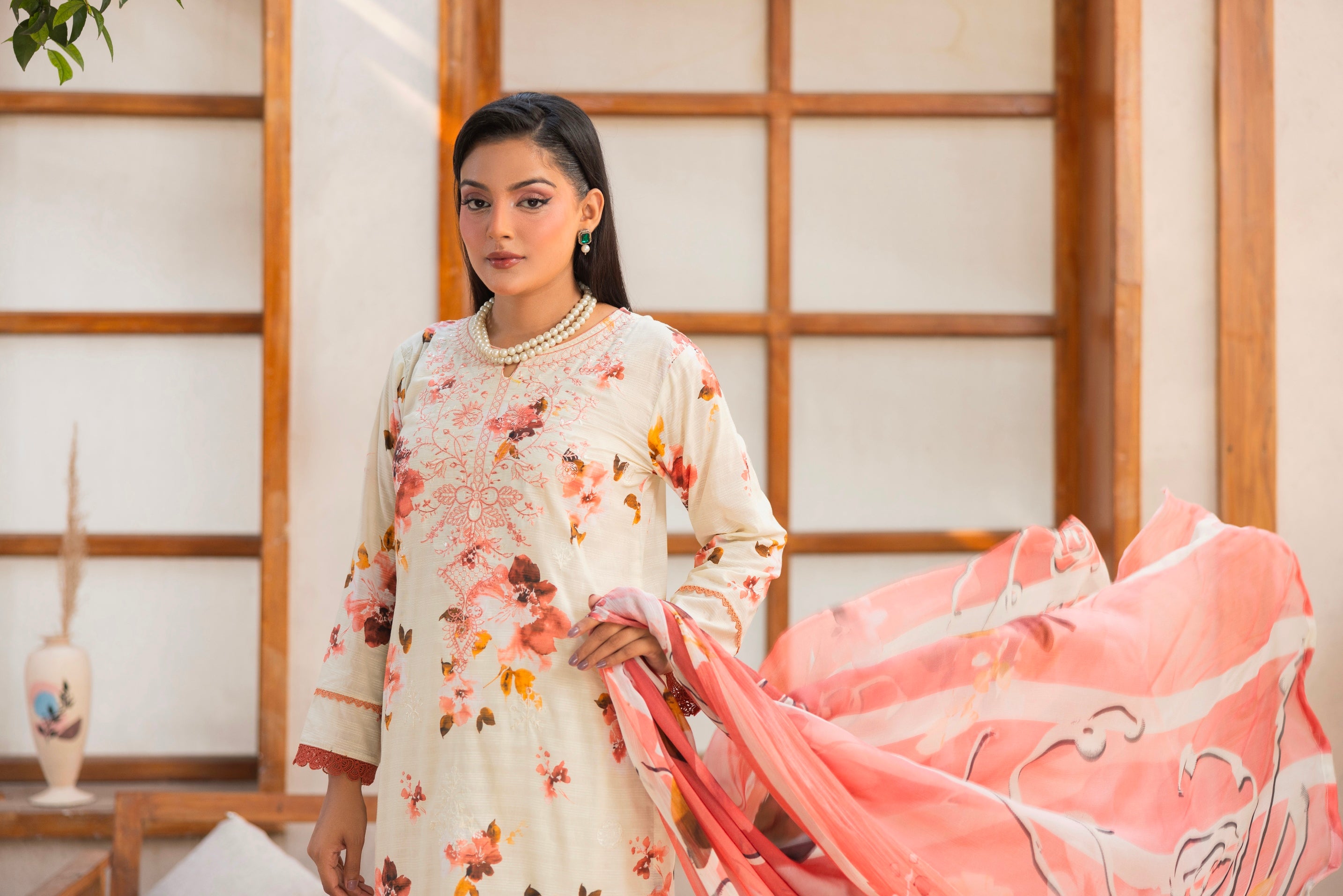 EMBROIDERED LAWN SUIT