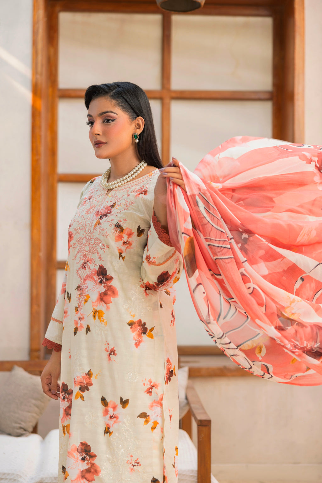 EMBROIDERED LAWN SUIT