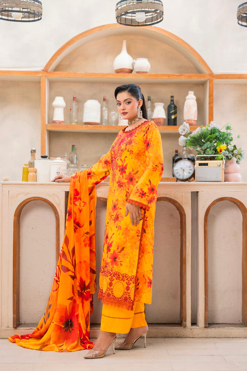 EMBROIDERED 3 PIECE SUIT