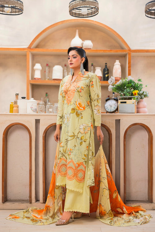 EMBROIDERED 3 PIECE SUIT
