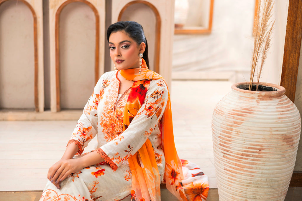 3 PIECE EMBROIDERED SUIT