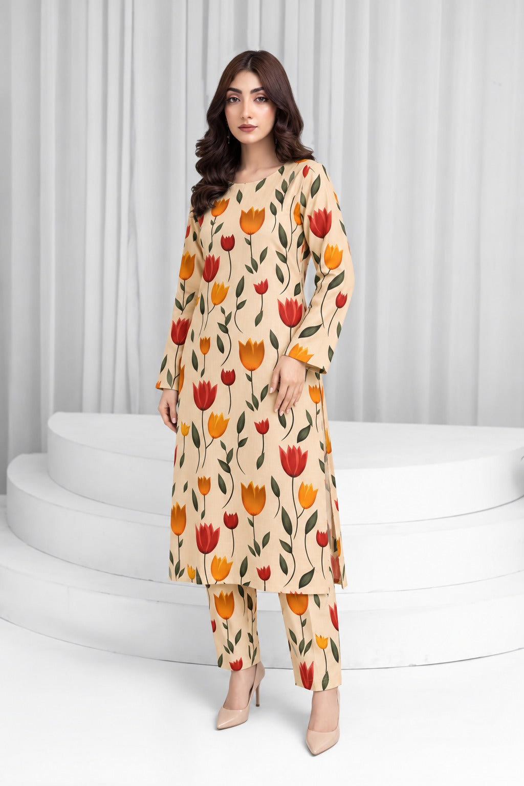 Digital Print Linen 2pc D-12