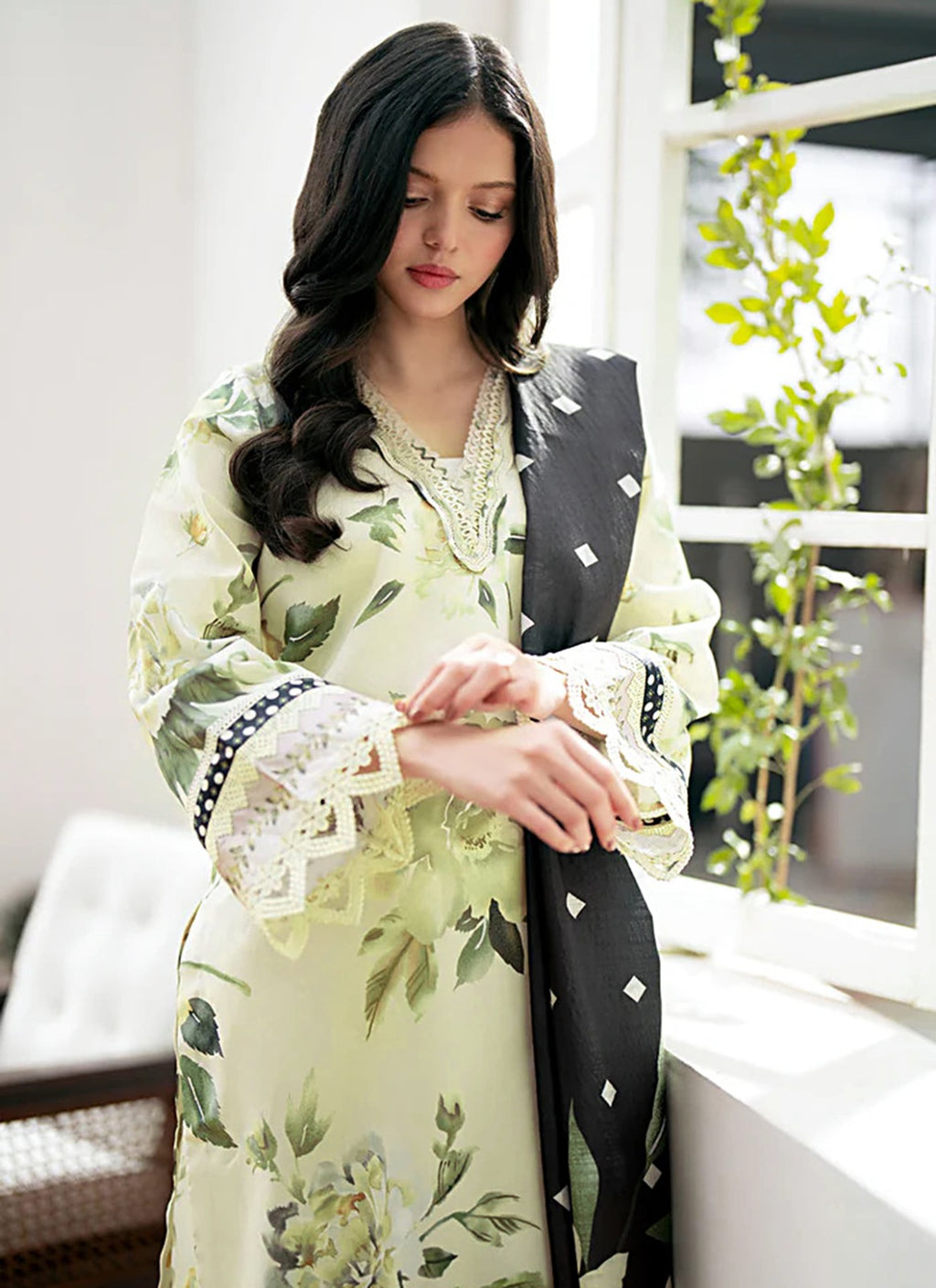 BAROQUE All Over Digital Printed Linen 3-Piece Suit for Women