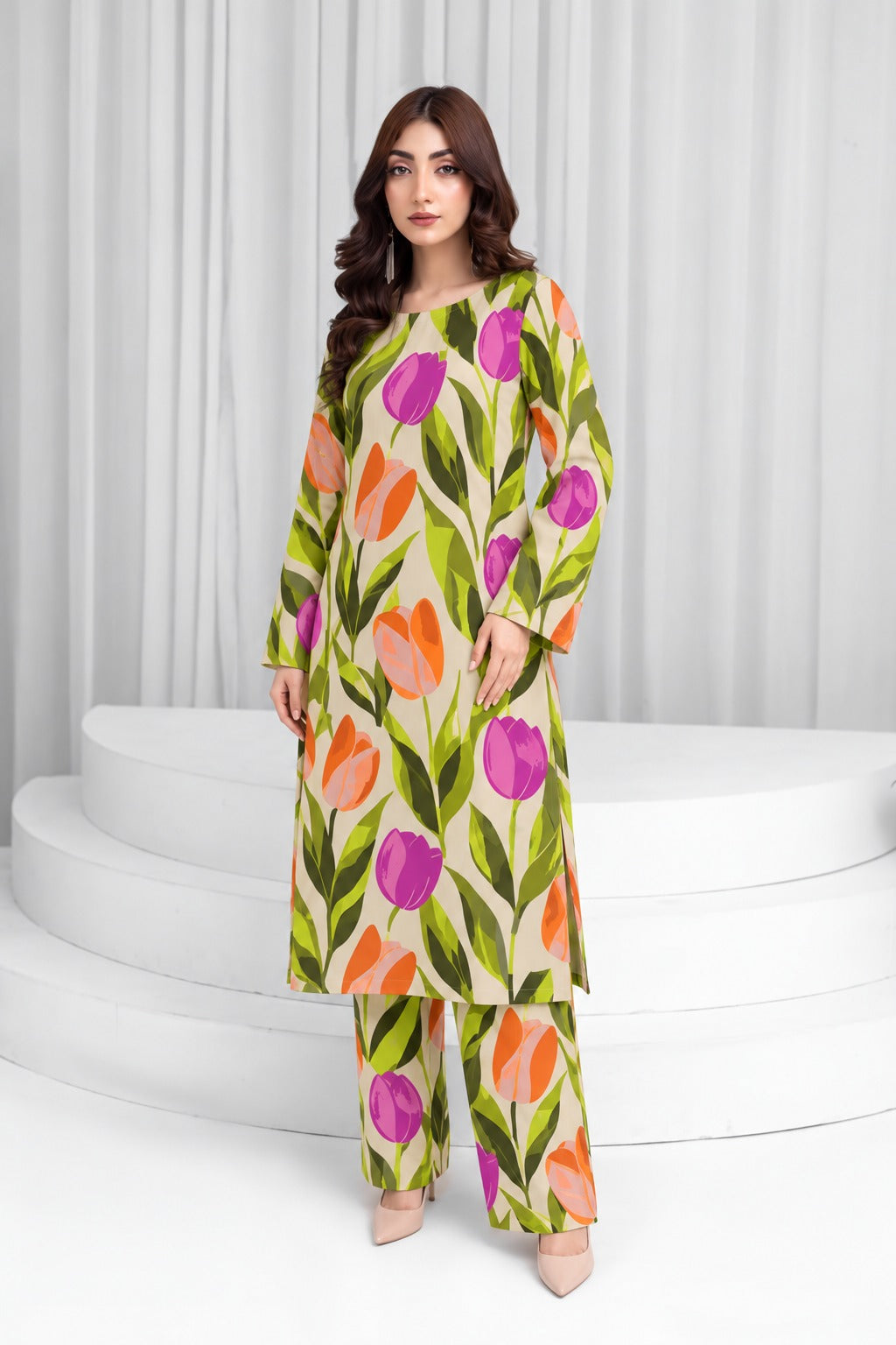 Digital Print Linen 2pc D-11