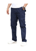 MEN SOLID COLOR PURE-COTTON CARGO CASUAL PANTS
