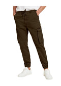 MEN SOLID COLOR PURE-COTTON CARGO CASUAL PANTS