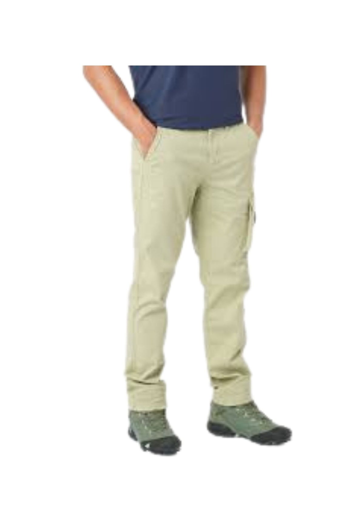 MEN SOLID COLOR PURE-COTTON CARGO CASUAL PANTS