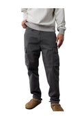 MEN SOLID COLOR PURE-COTTON CARGO CASUAL PANTS