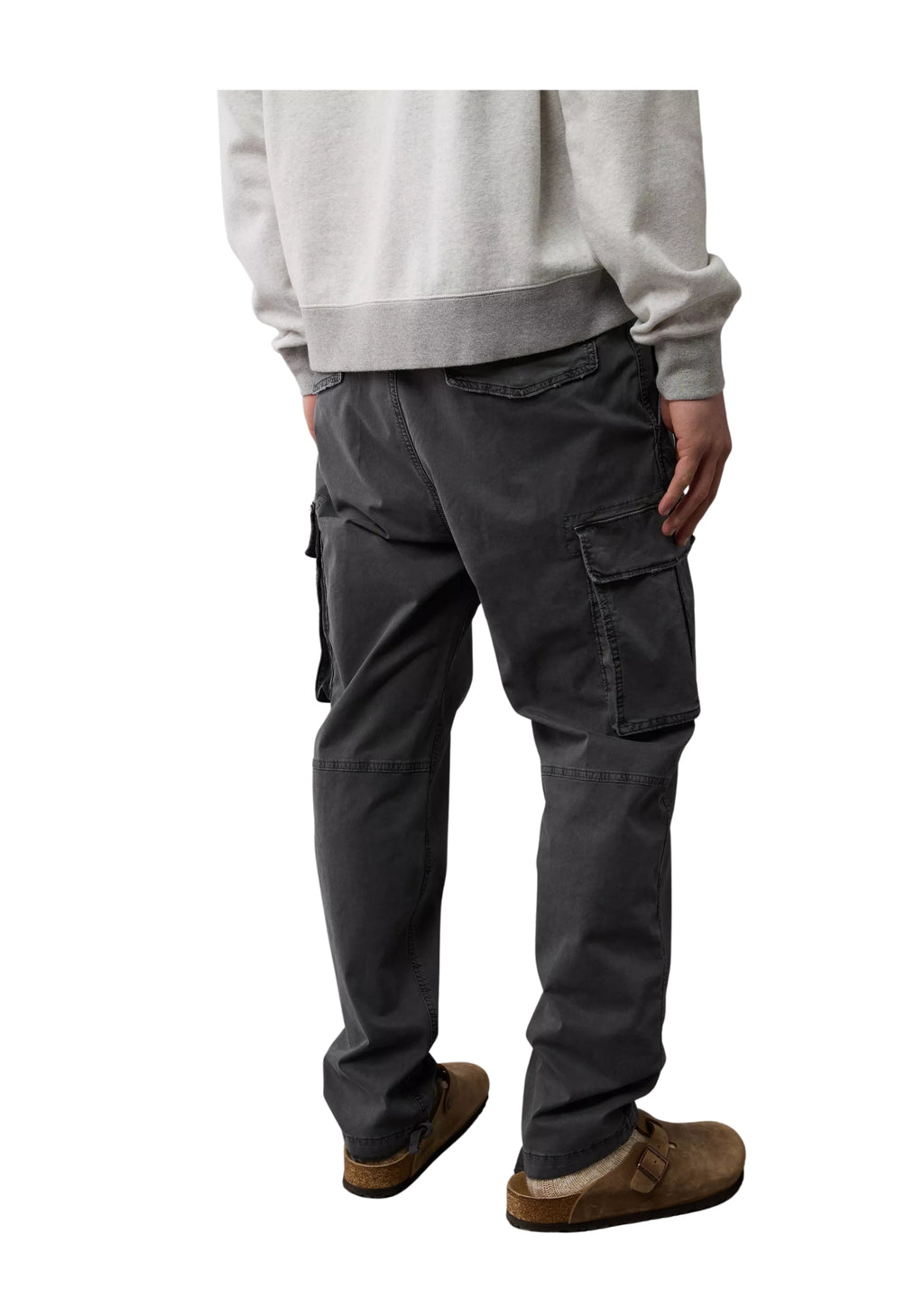 MEN SOLID COLOR PURE-COTTON CARGO CASUAL PANTS