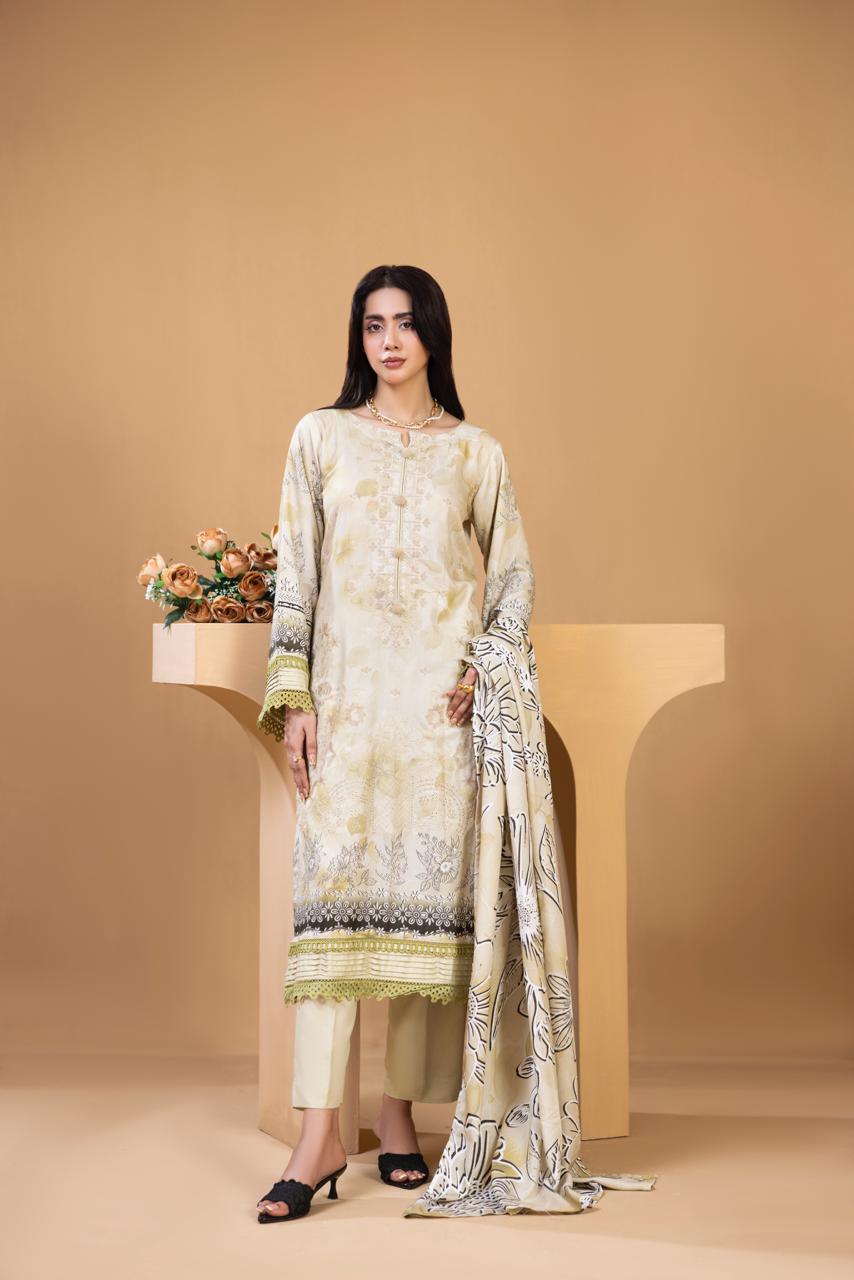 EMBROIDERED 3 PIECE SUIT