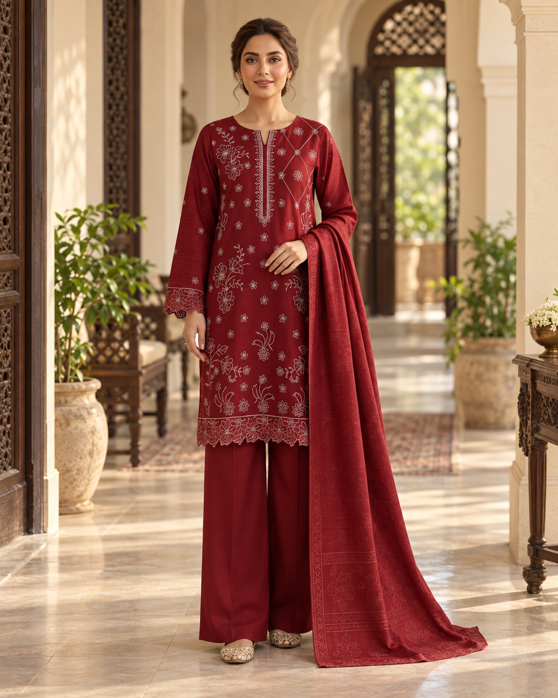 Luxury Dhanak Velvet 3-Piece Suit