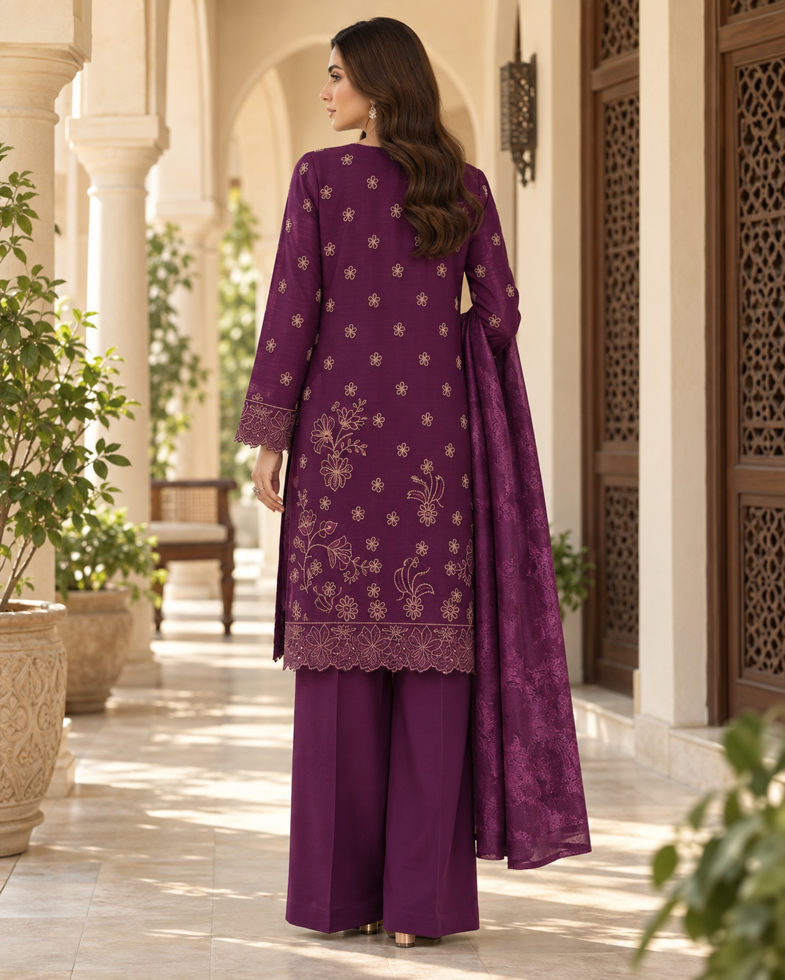 Luxury Dhanak Velvet 3-Piece Suit