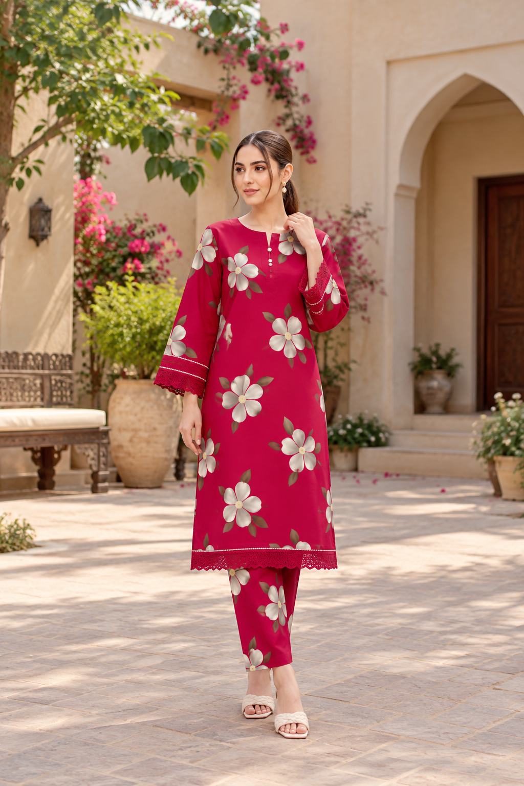 Sapphire Gold ALLOVER Slub linen 2pc