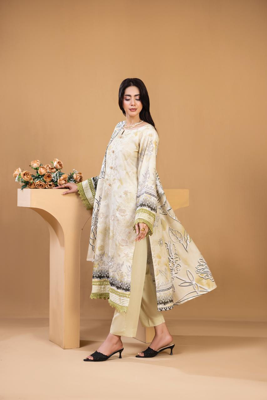 EMBROIDERED 3 PIECE SUIT