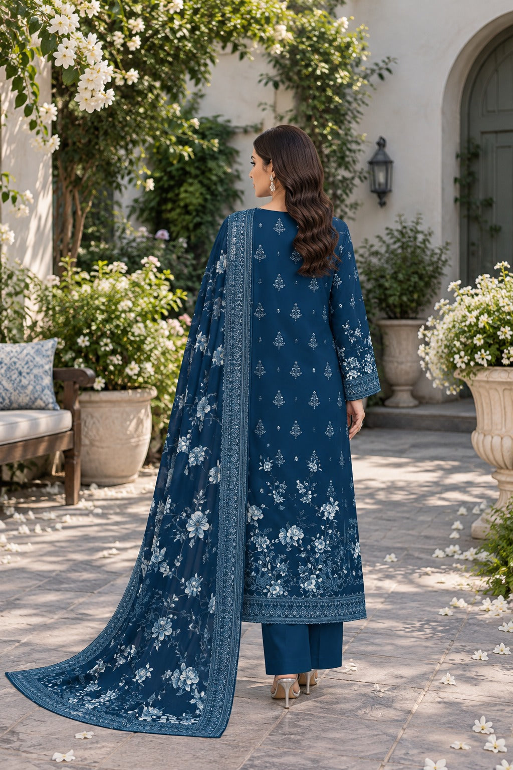 Premium Digital Printed Linen 3-Piece Suit for Women