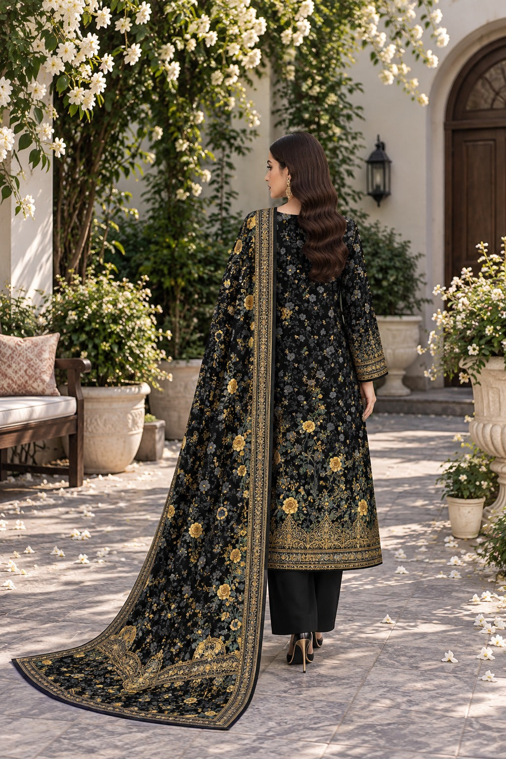 Premium Digital Printed Linen 3-Piece Suit for Women